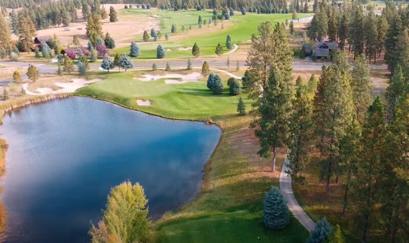 Wilderness Club resort in Eureka, Montana, drone photo