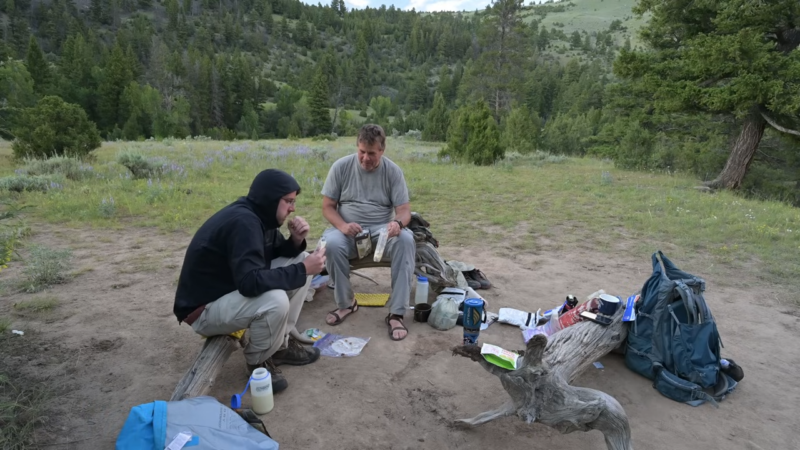 Resting while hiking