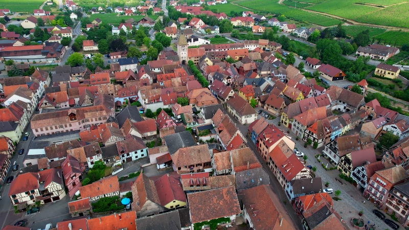 Aerial View of A Charming Alsace Village, Perfect for Couples on A Private Tour