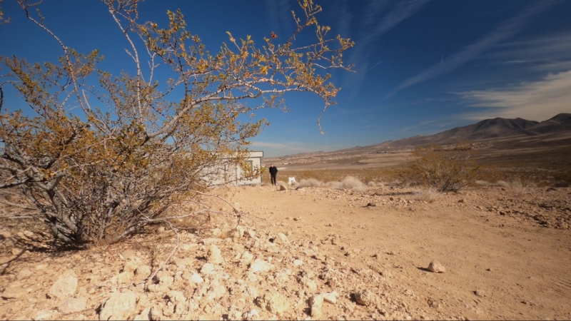 A Person Walking in Sloan Canyon National Conservation Area