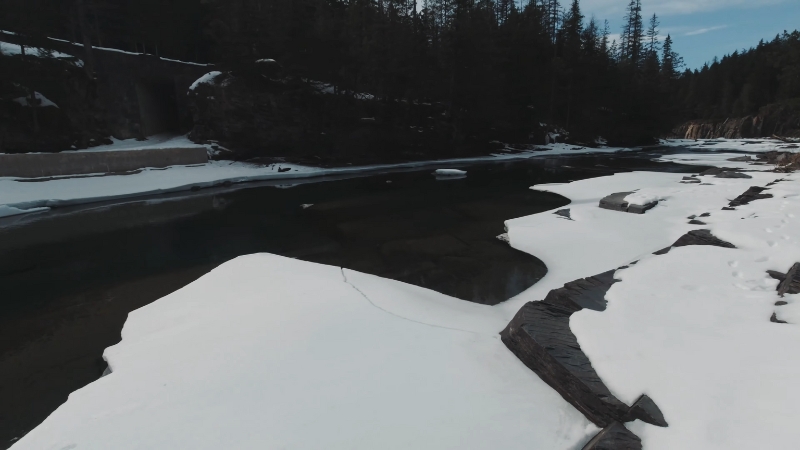 A Winter View of McDonald Creek in Glacier National Park